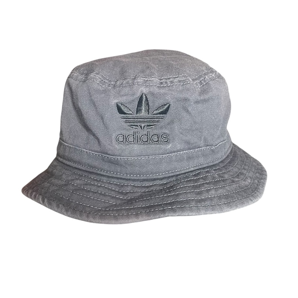 Adidas washed grey logo bucket hat